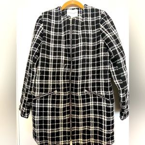 Carolina Belle Montreal Women's Black Plaid Long Blazer | Size XS